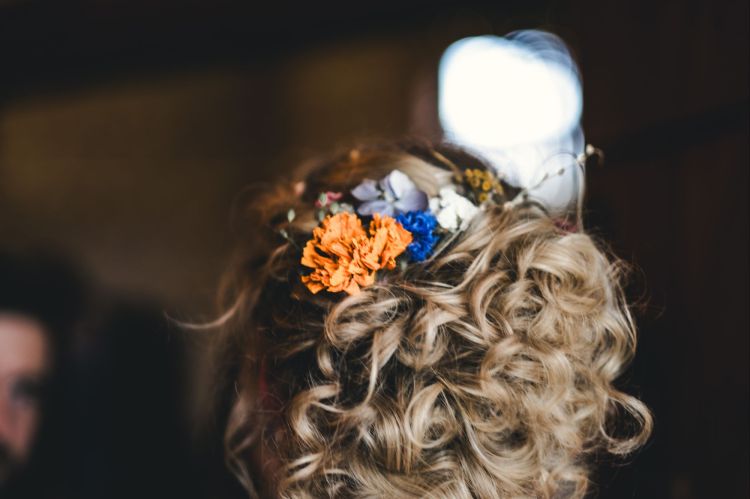 Bride real hair flowers