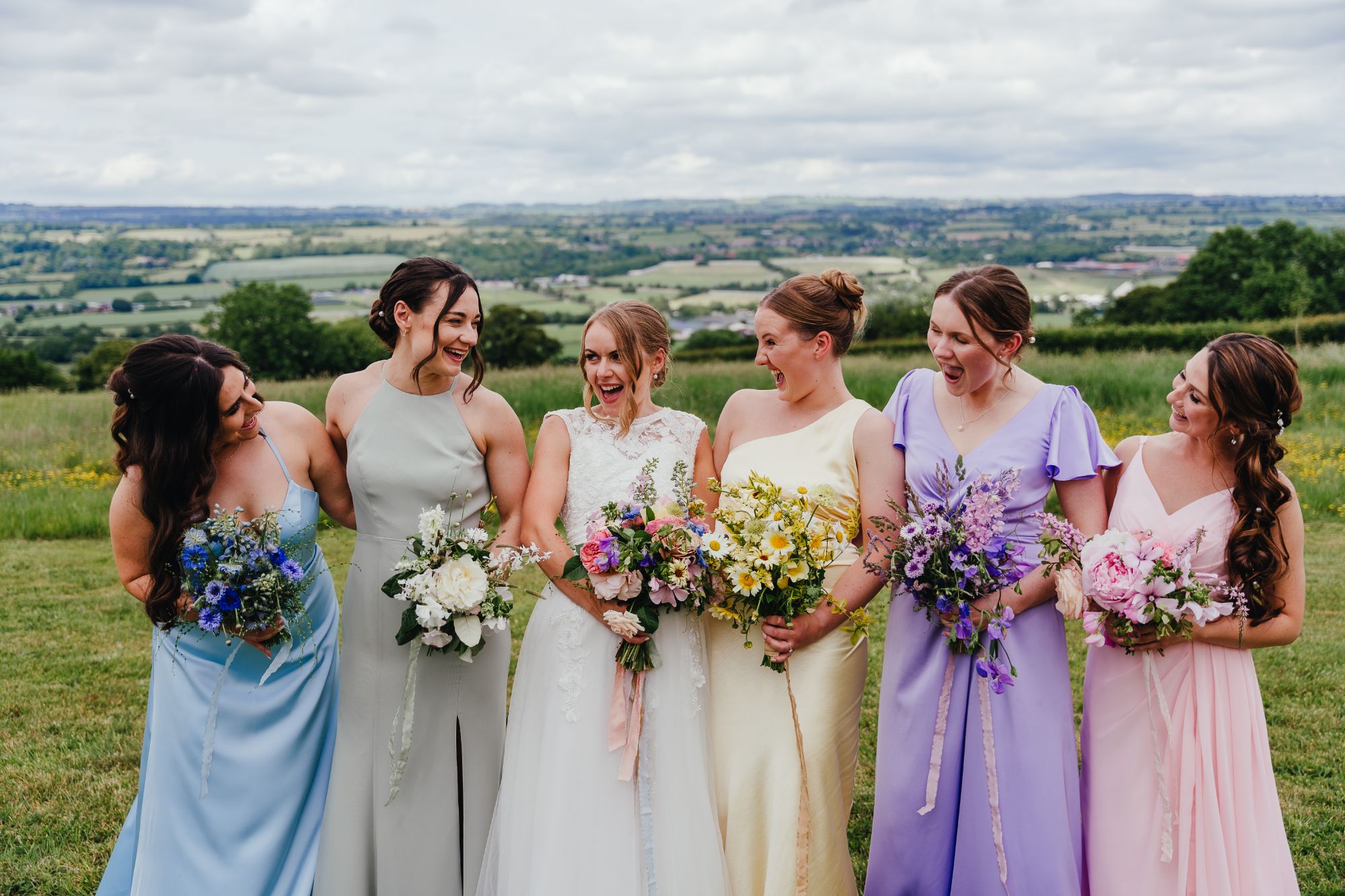 Freya Steele Photography
Bouquets in individual colours at Pennard Hill Farm